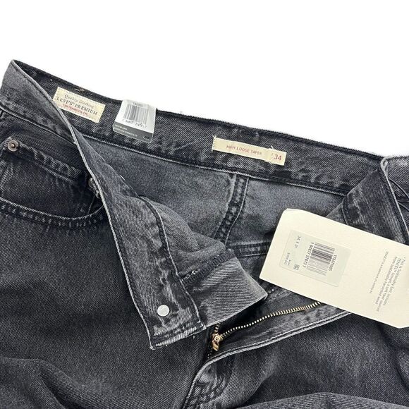 Levi's Jeans Women’s 34x31‎ Premium Super High Rise Loose Taper Grey Faded Crop - Picture 5 of 13